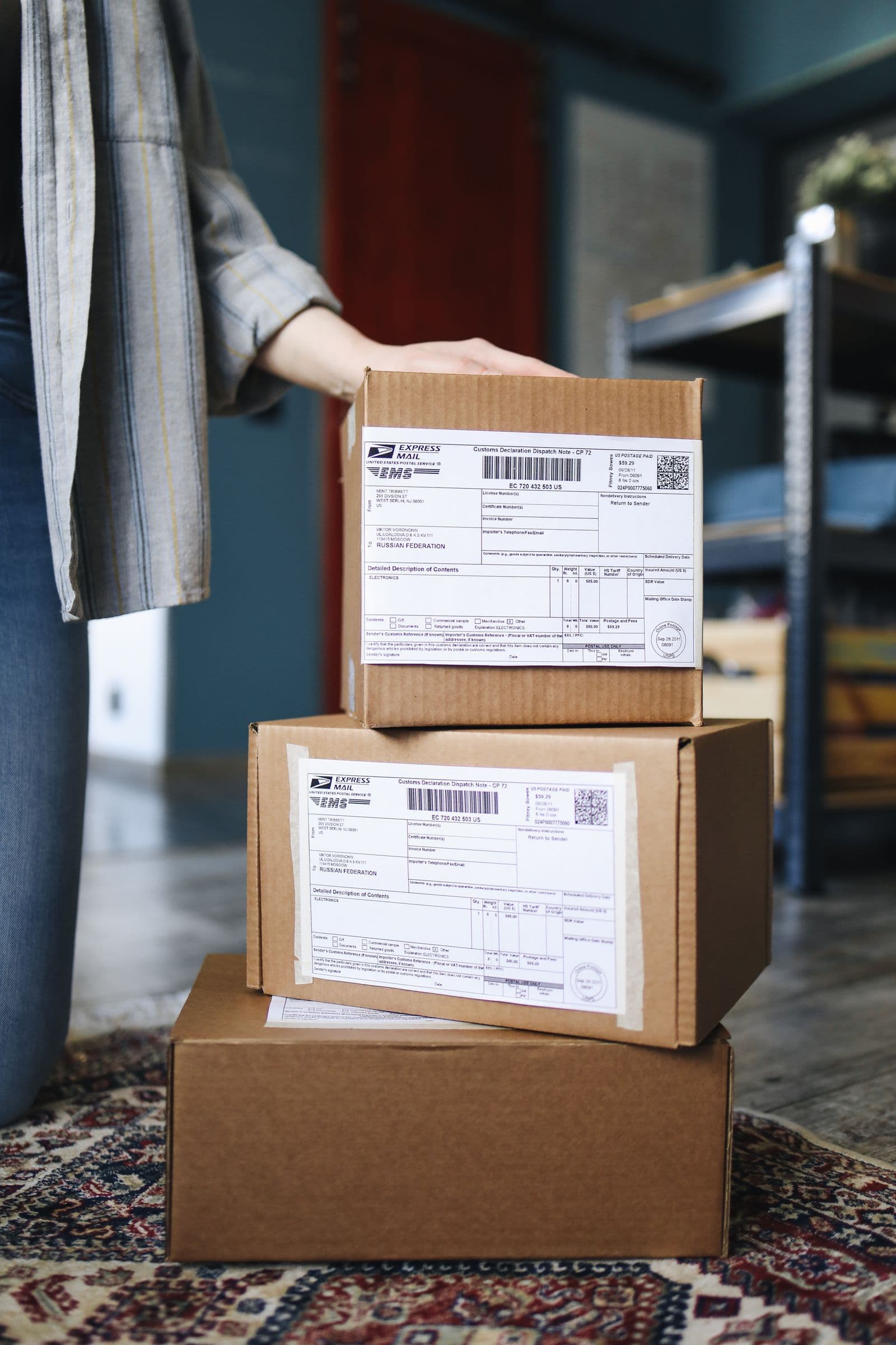 Shipping parcels ready for delivery