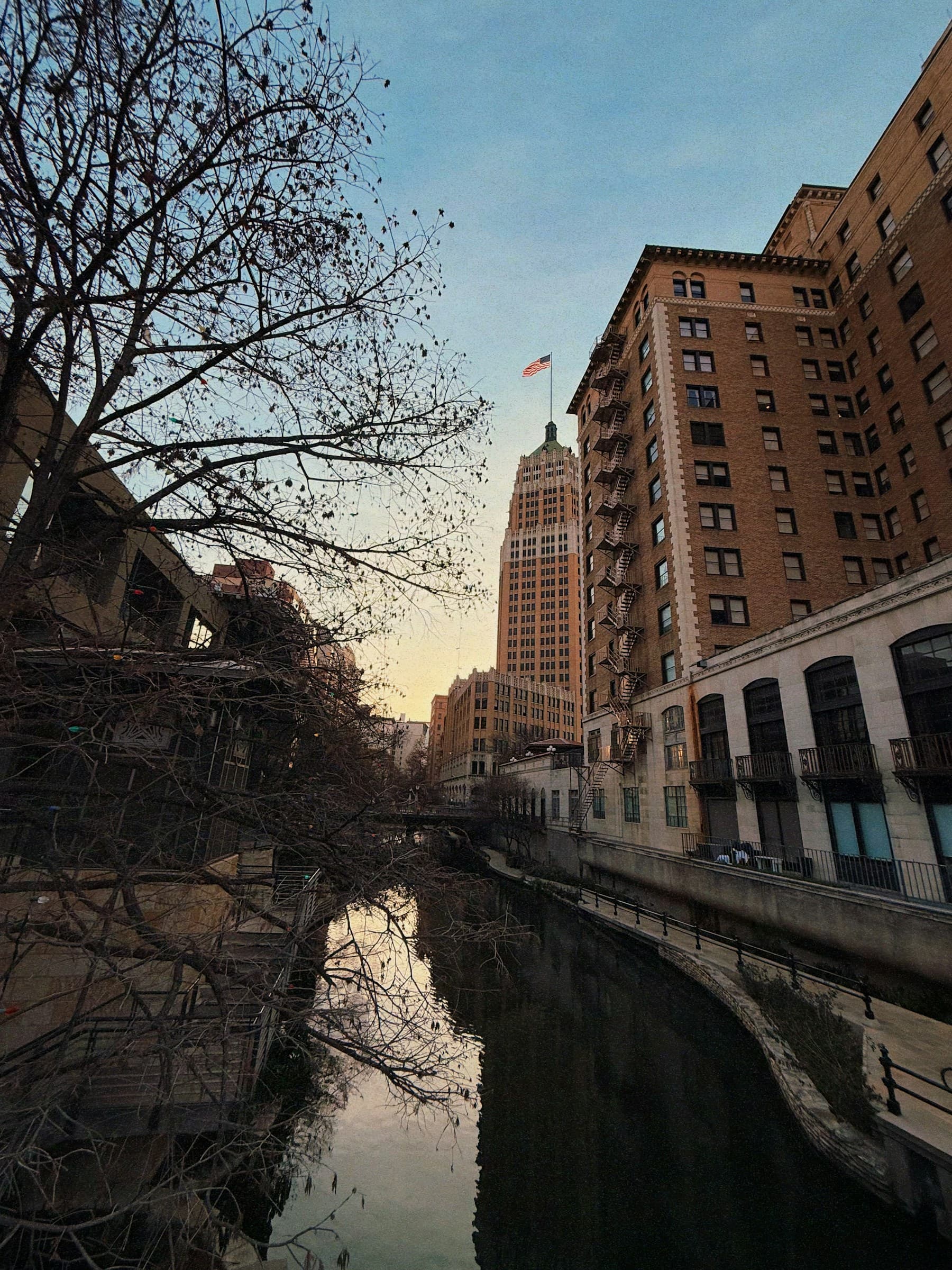 Historic buildings along the San Antonio River Walk